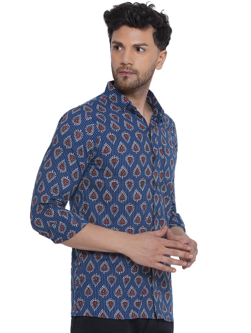 men printed long sleeve cotton casual shirt - 21473552 - Standard Image - 1