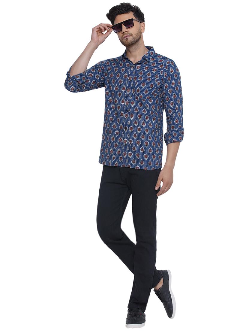 men printed long sleeve cotton casual shirt - 21473552 - Standard Image - 4