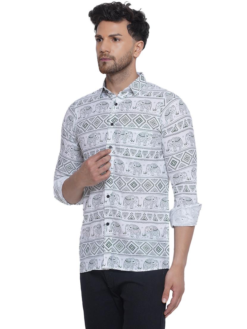 men printed long sleeve cotton casual shirt - 21473553 - Standard Image - 1