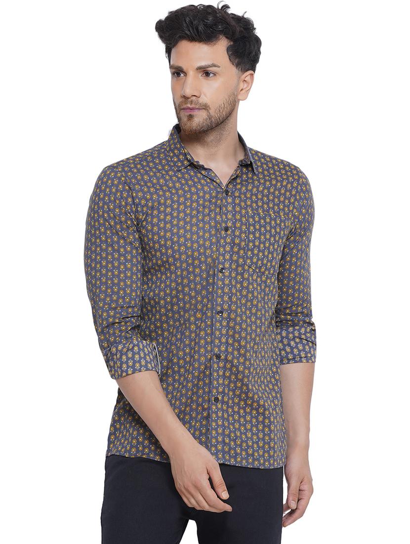men printed long sleeve cotton casual shirt - 21473555 - Zoom Image - 0