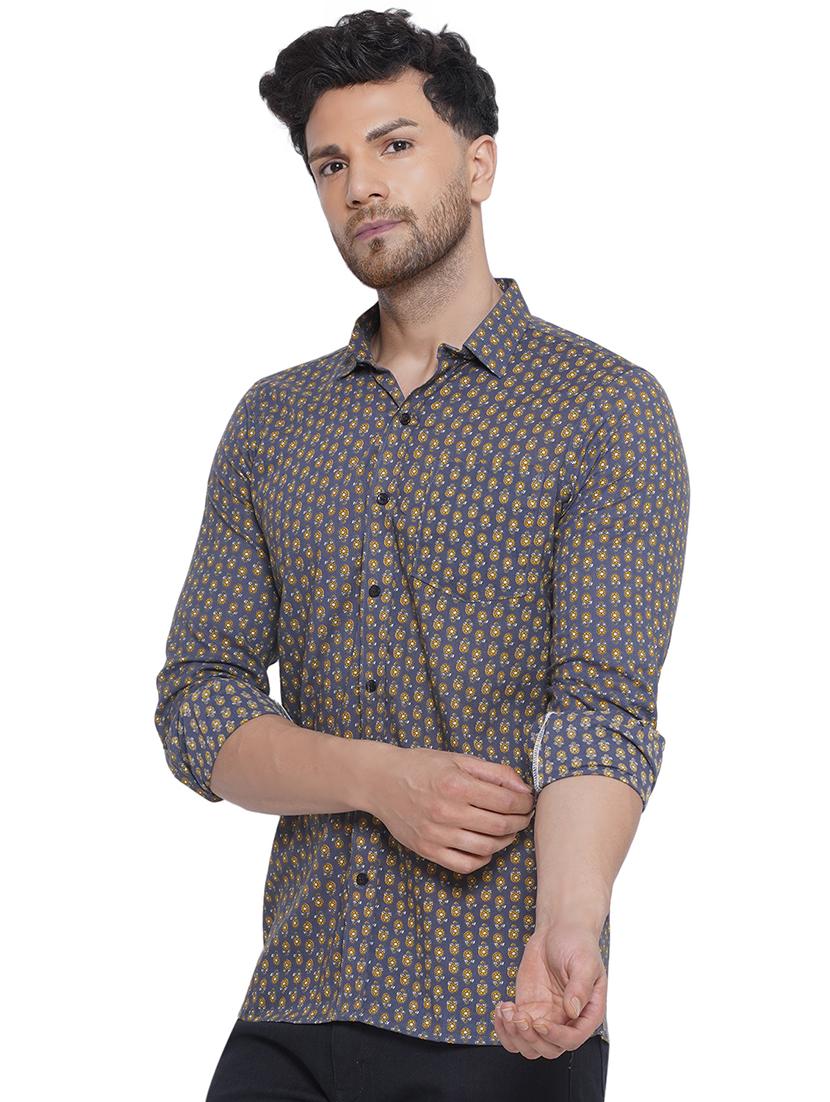 men printed long sleeve cotton casual shirt - 21473555 -  Standard Image - 1
