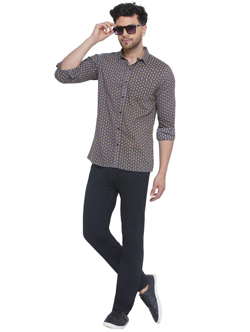men printed long sleeve cotton casual shirt - 21473555 - Standard Image - 4