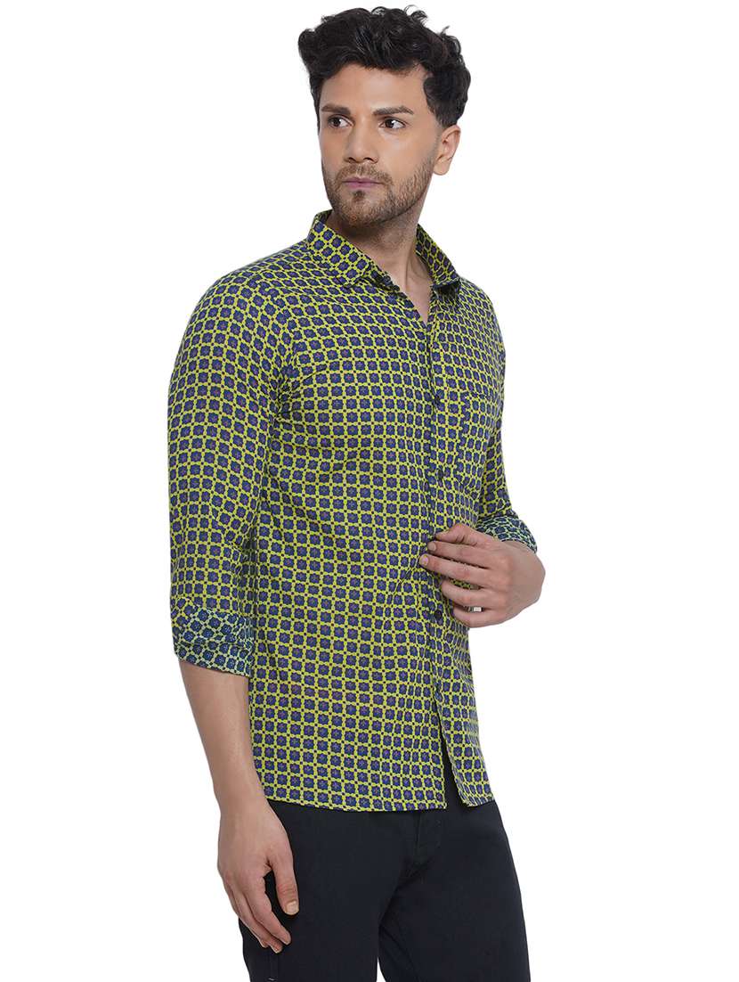 men printed long sleeve cotton casual shirt - 21473556 -  Standard Image - 1