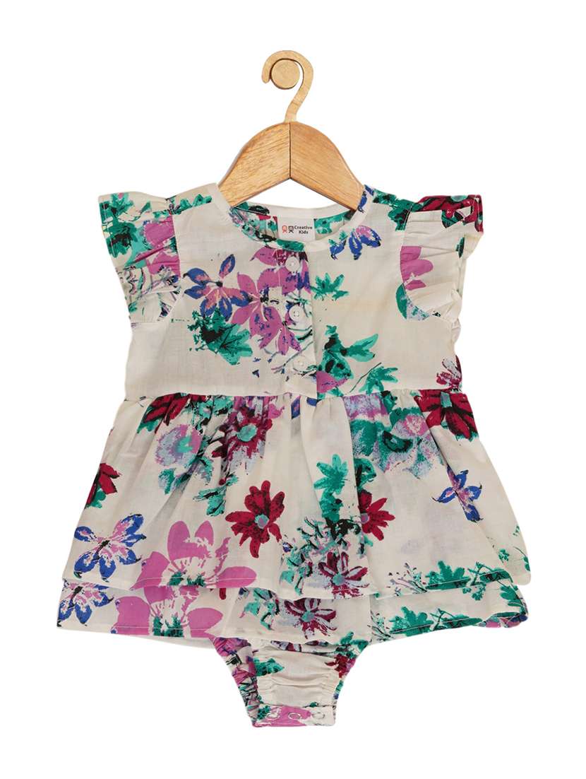 girl printed cotton romper