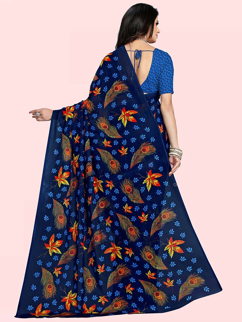 women printed casual wear sarees with blouse - 21473864 -  Standard Image - 1
