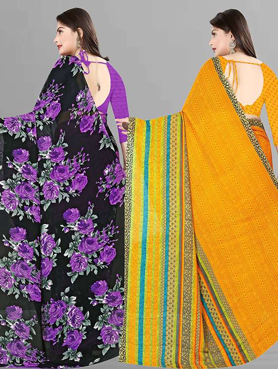 women pack of 2 casual wear sarees with blouse - 21474269 -  Standard Image - 1