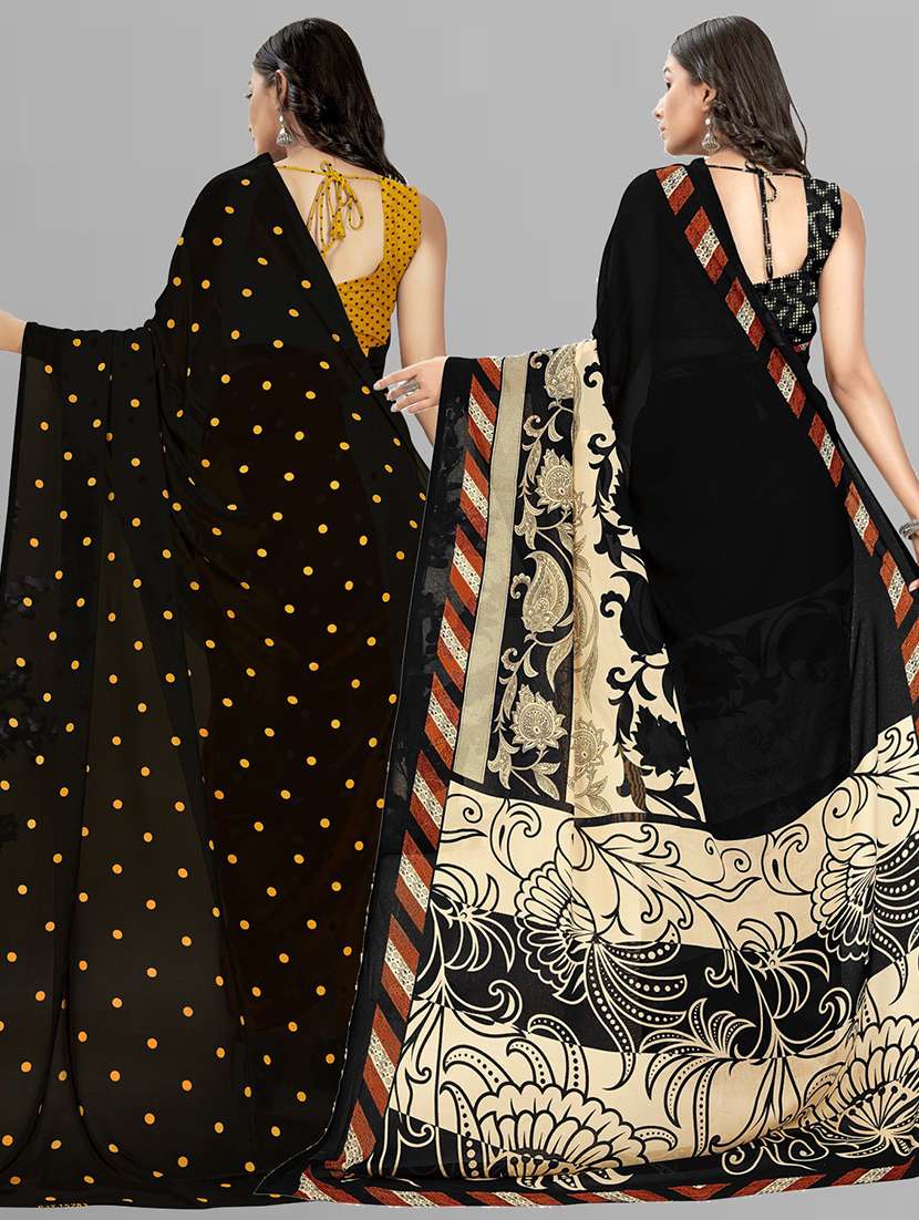 pack of 2 casual wear combo sarees with blouse - 21474466 -  Standard Image - 1