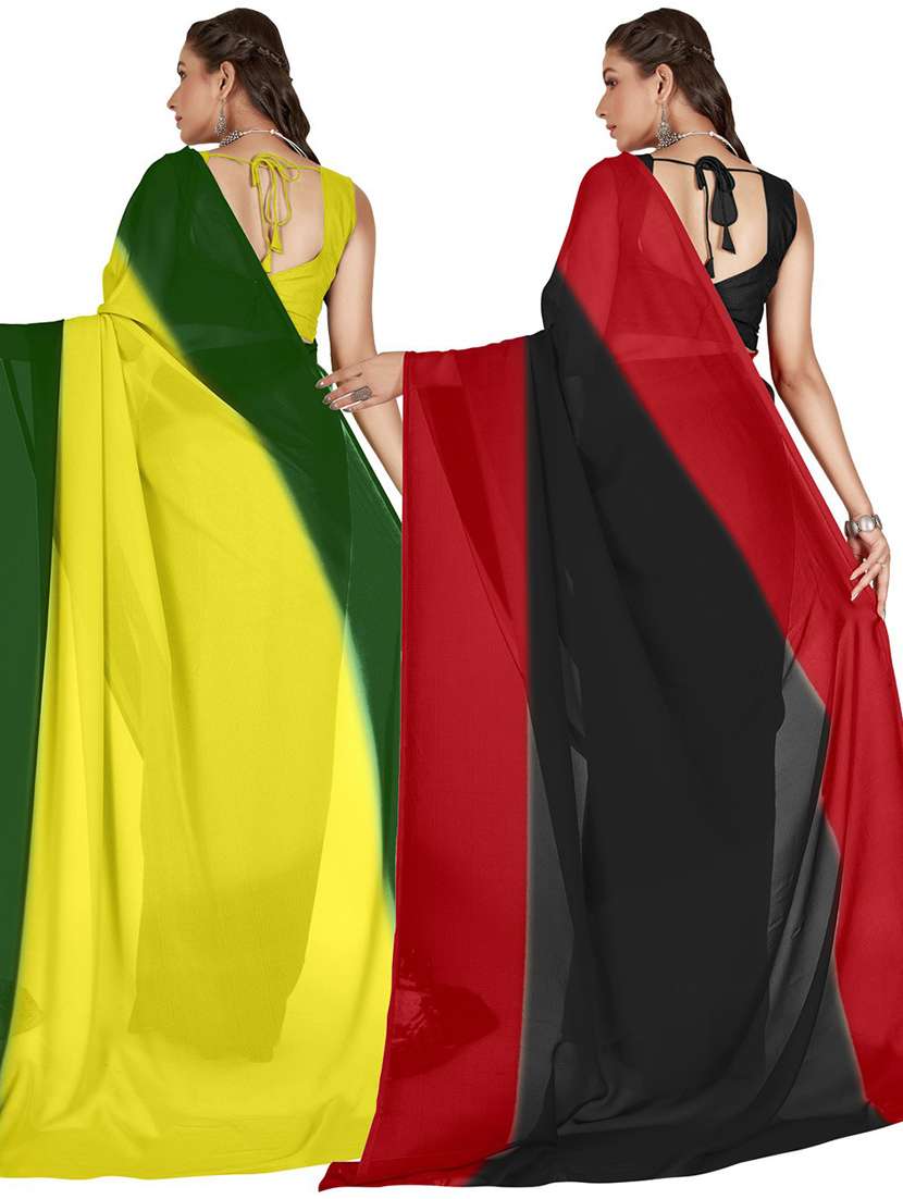 women pack of 2 casual wear combo sarees with blouse - 21474792 -  Standard Image - 1