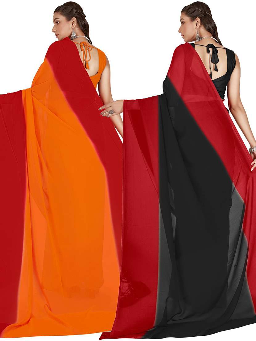 women pack of 2 casual wear combo sarees with blouse - 21475541 - Standard Image - 1