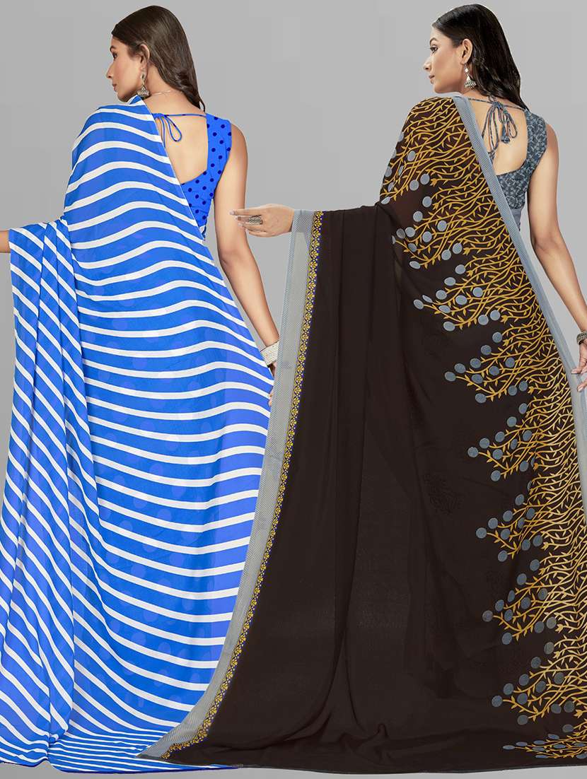 women pack of 2 casual wear combo sarees with blouse - 21475714 -  Standard Image - 1