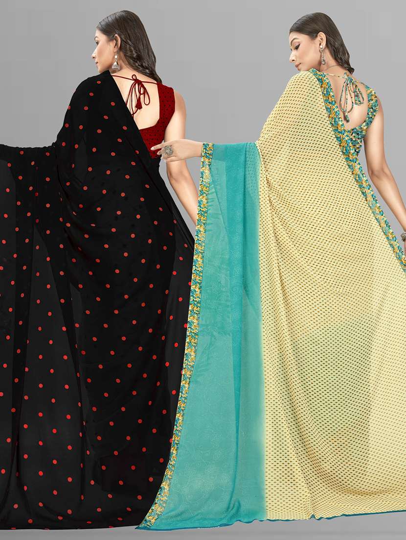 women pack of 2 casual wear combo sarees with blouse - 21475819 -  Standard Image - 1