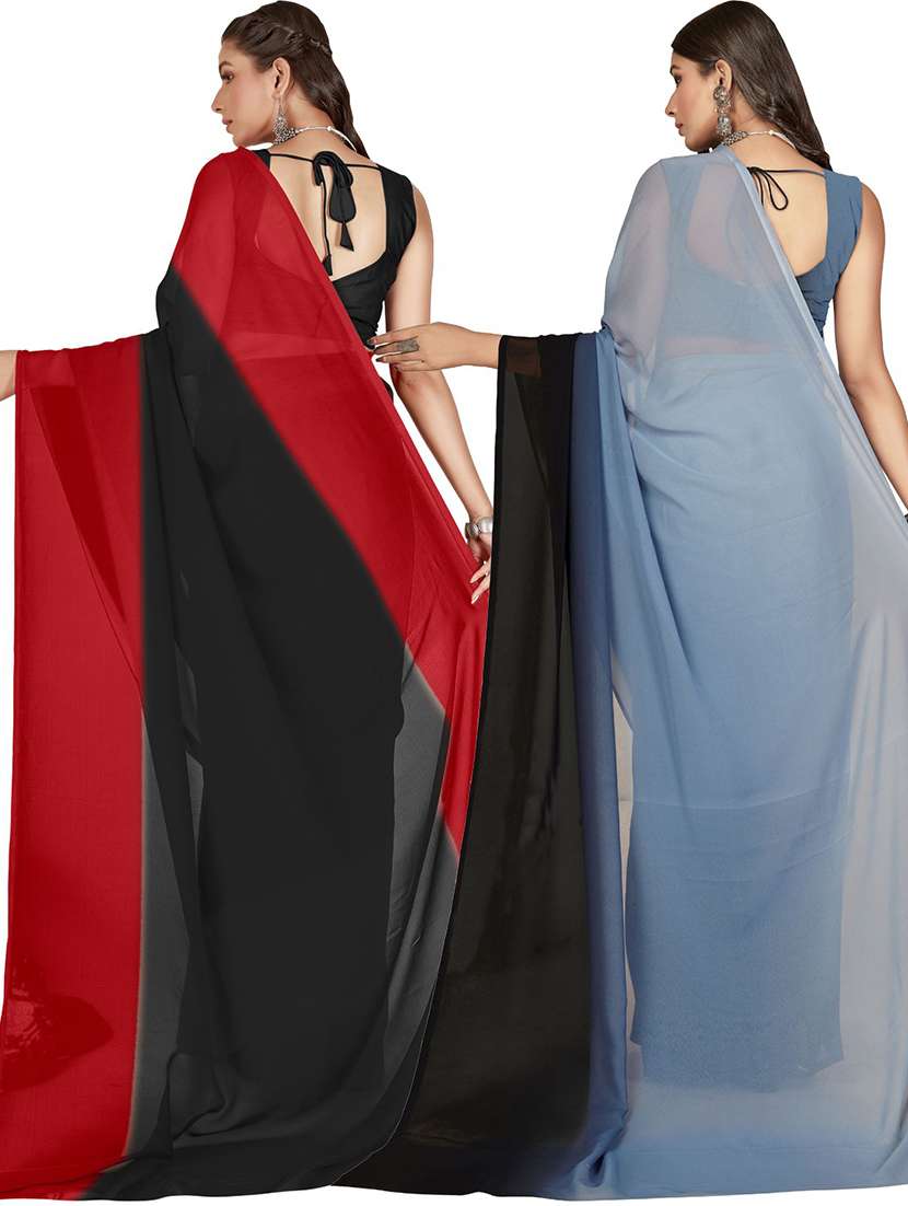 women pack of 2 printed casual wear saree with blouse - 21476017 -  Standard Image - 1