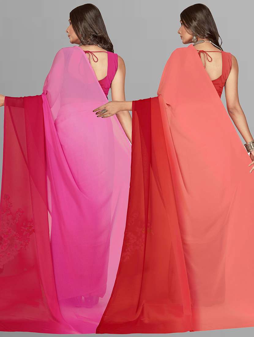 women pack of 2 casual wear combo sarees with blouse - 21476018 -  Standard Image - 1