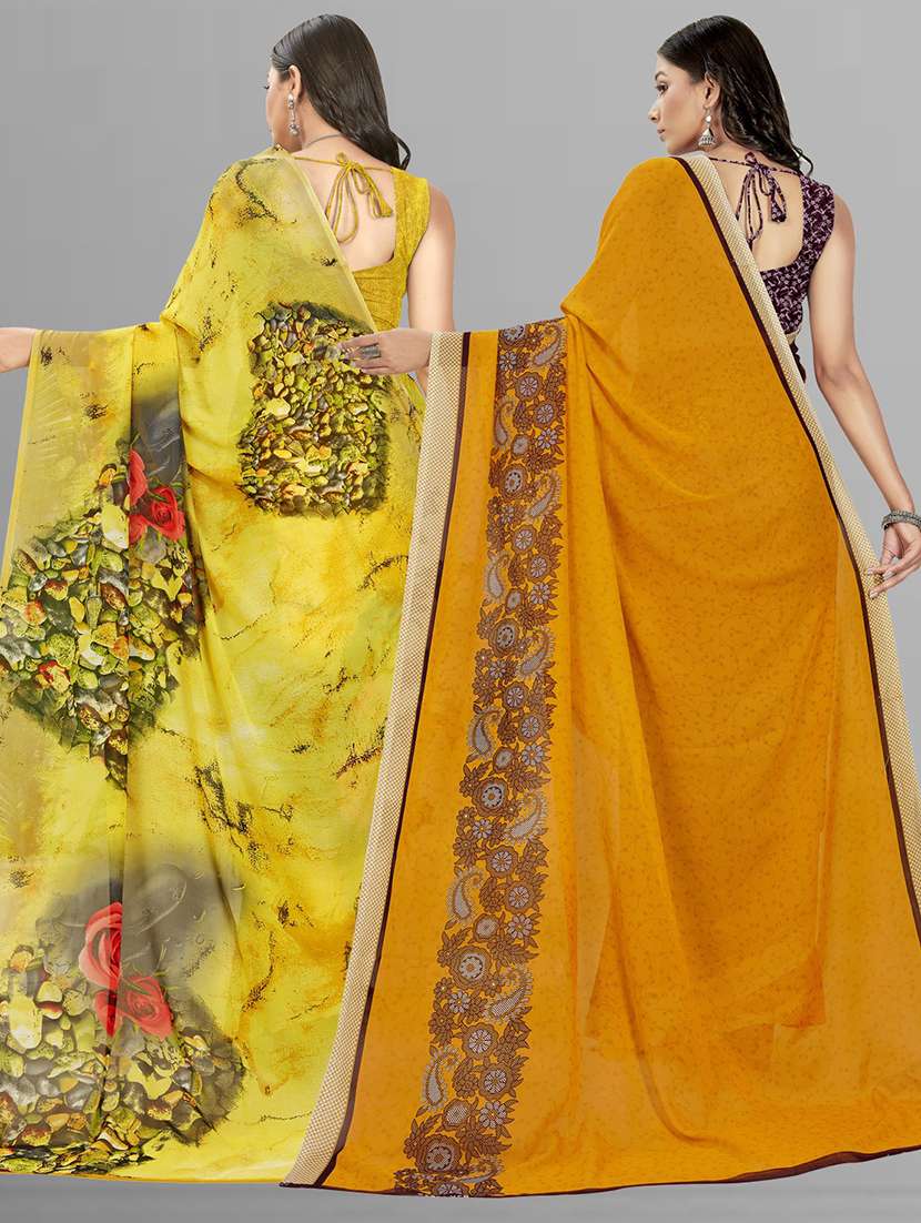 women pack of 2 casual wear combo sarees with blouse - 21476025 -  Standard Image - 1