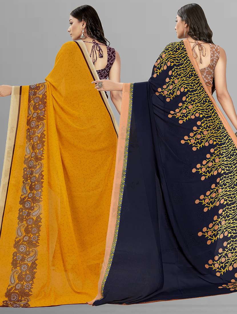 women pack of 2 casual wear combo sarees with blouse - 21476087 -  Standard Image - 1