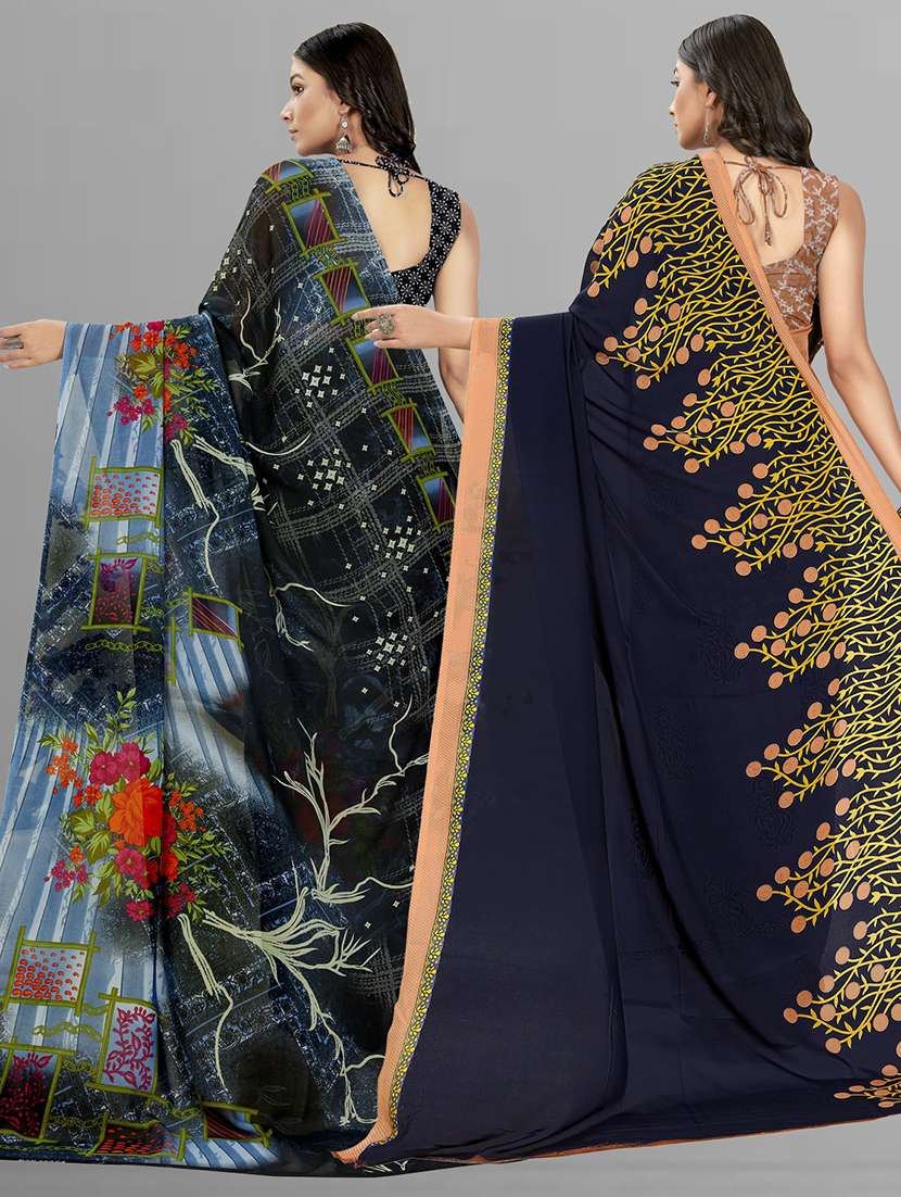women pack of 2 casual wear combo sarees with blouse - 21476088 -  Standard Image - 1