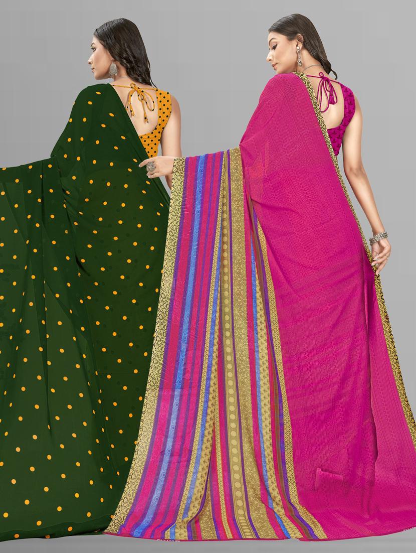 women pack of 2 casual wear combo sarees with blouse - 21476343 - Standard Image - 1