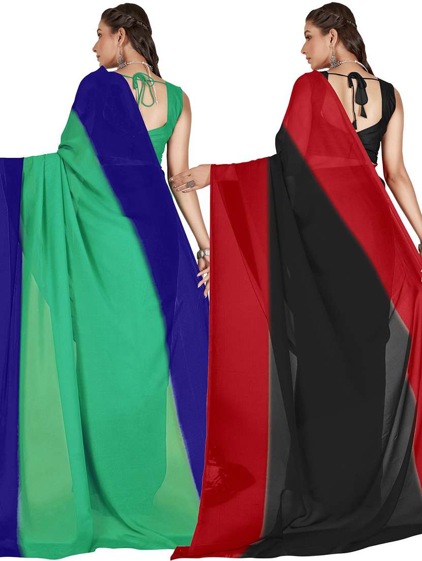 women pack of 2 casual wear sarees with blouse - 21476633 -  Standard Image - 1