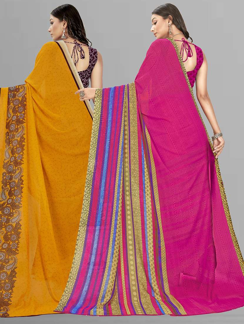 women pack of 2 casual wear sarees with blouse - 21476636 -  Standard Image - 1