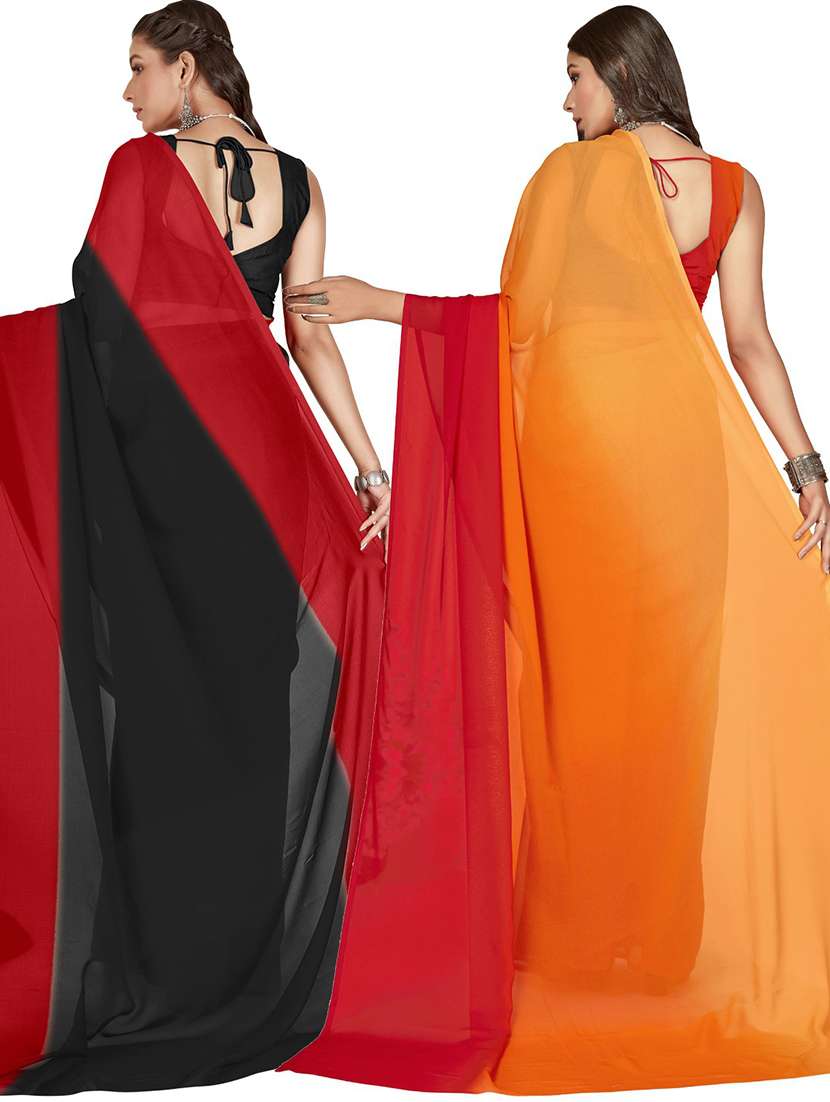 women pack of 2 casual wear sarees with blouse - 21476694 -  Standard Image - 1