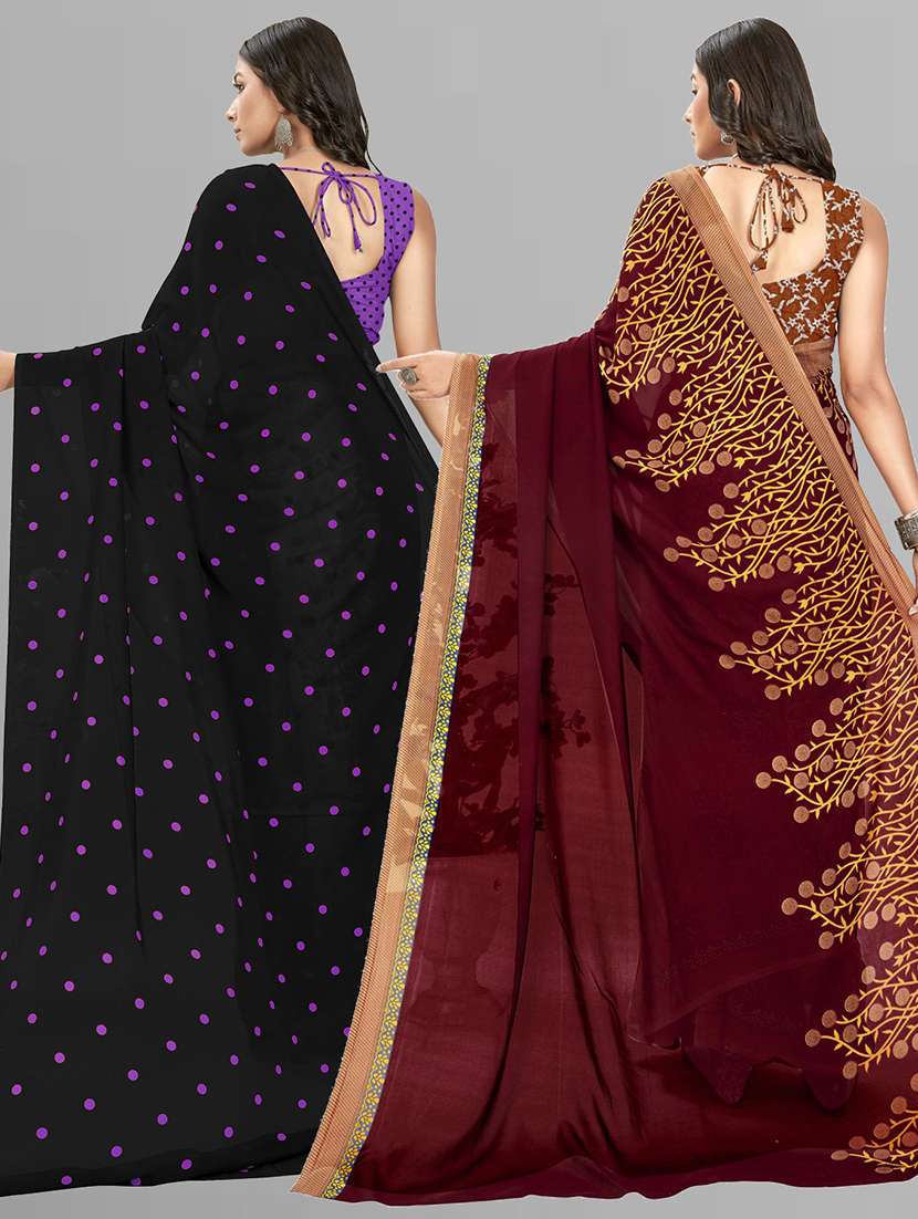 women pack of 2 casual wear combo sarees with blouse - 21476723 -  Standard Image - 1