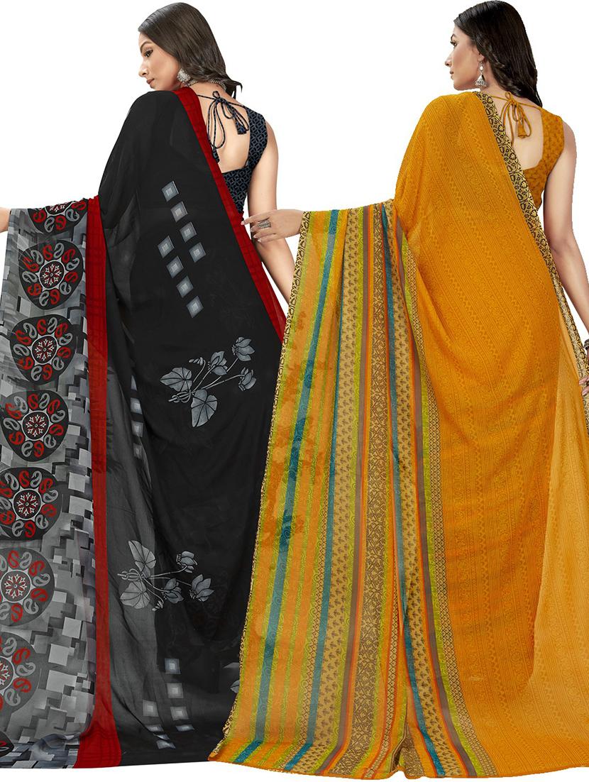 women pack of 2 casual wear combo sarees with blouse - 21477270 - Standard Image - 1