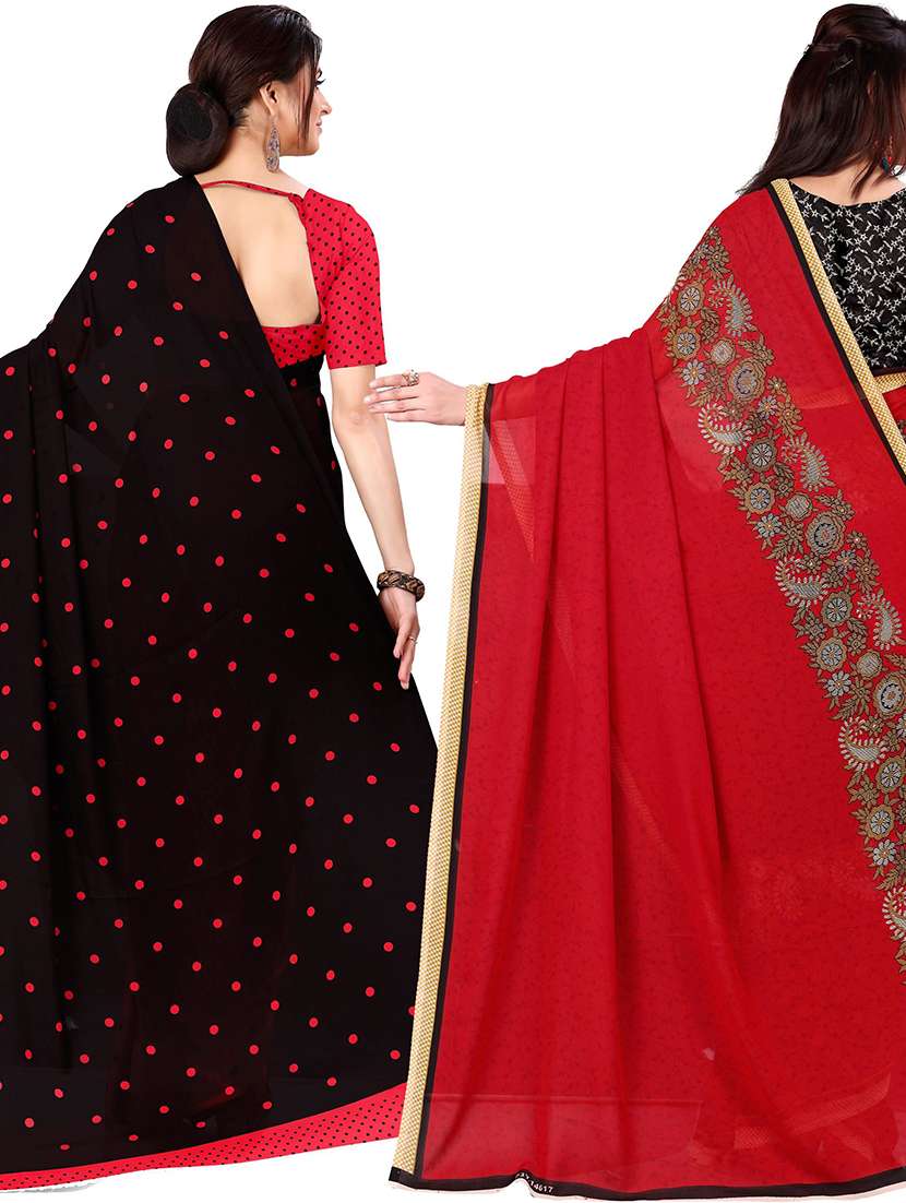 women pack of 2 casual wear combo sarees with blouse - 21477463 -  Standard Image - 1