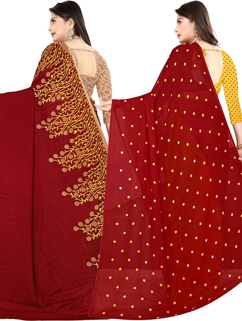 women pack of 2 casual wear combo sarees with blouse - 21477494 -  Standard Image - 1