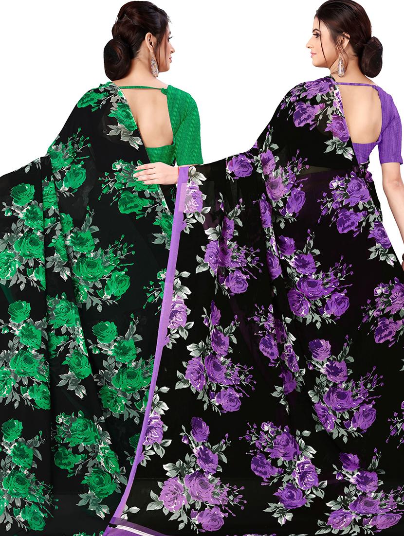 women pack of 2 casual wear combo sarees with blouse - 21477627 - Standard Image - 1