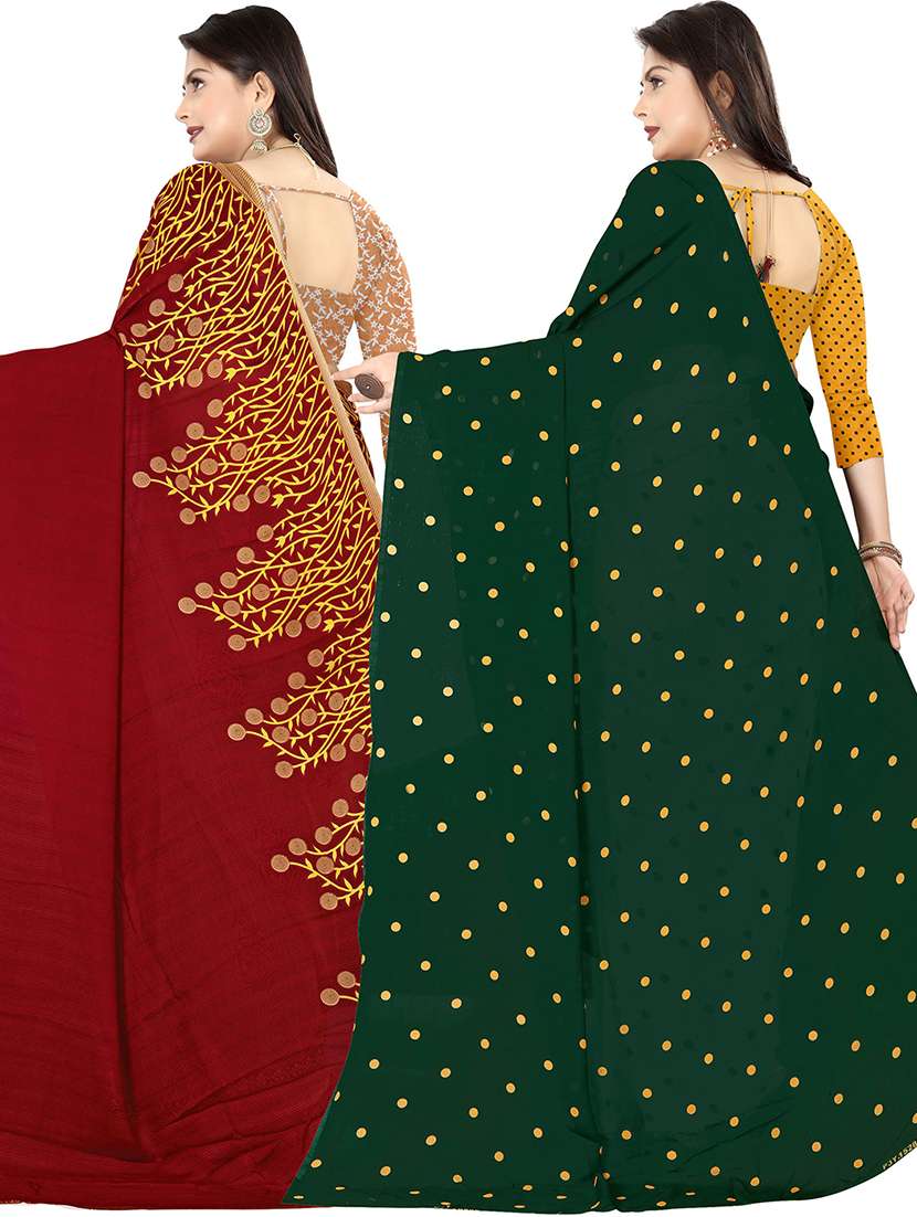 women pack of 2 casual wear sarees with blouse - 21477722 -  Standard Image - 1