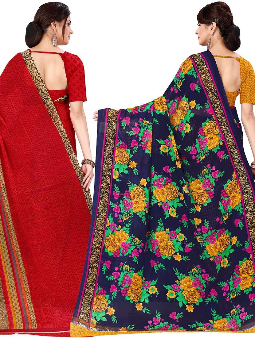 multi colored georgette ready to wear saree with blouse - 21477776 -  Standard Image - 1