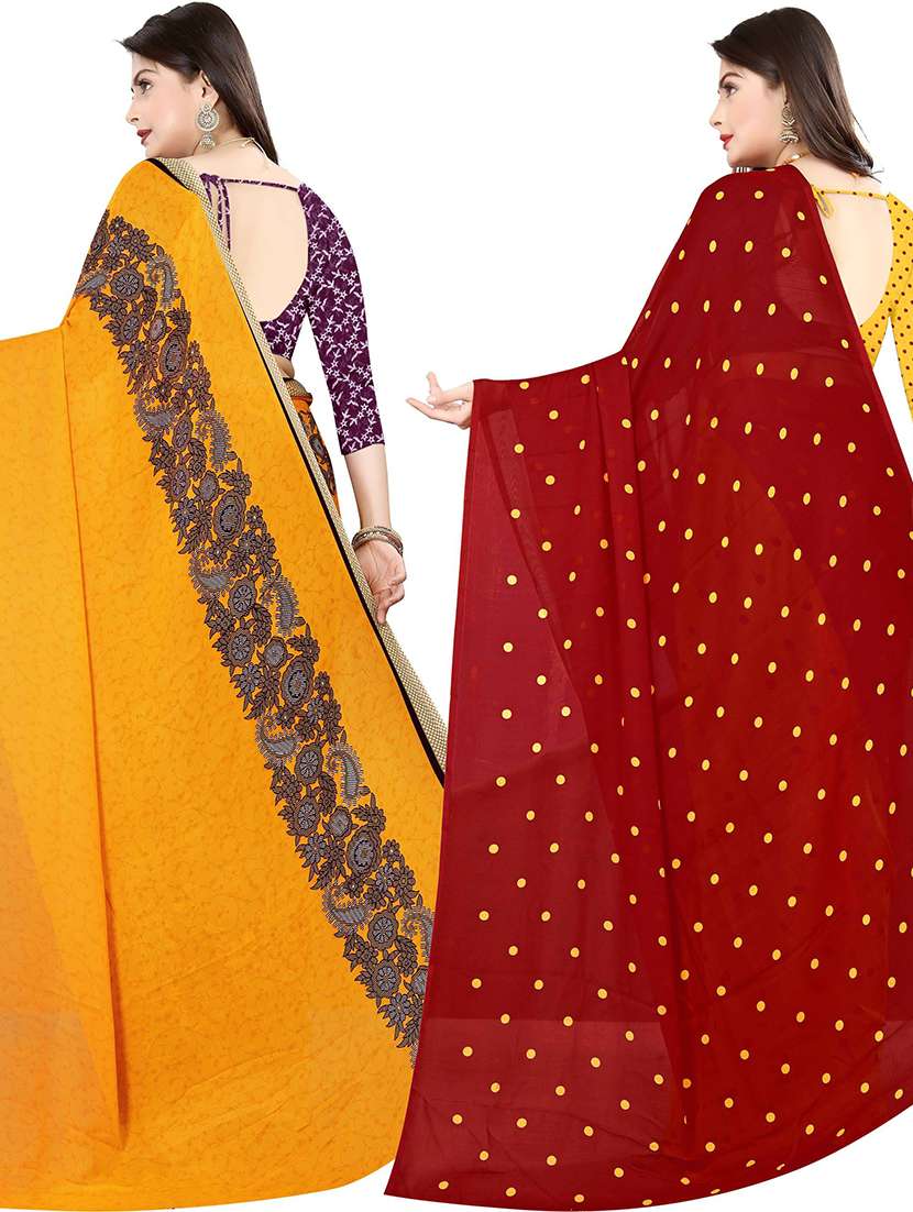 women packpr of 2 casual wear combo sarees with blouse - 21477843 -  Standard Image - 1