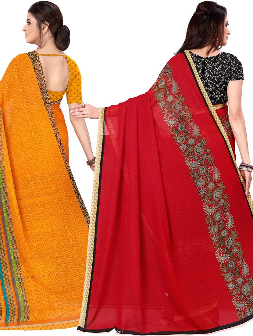 women pack of 2 casual wear sarees with blouse - 21477867 - Standard Image - 1