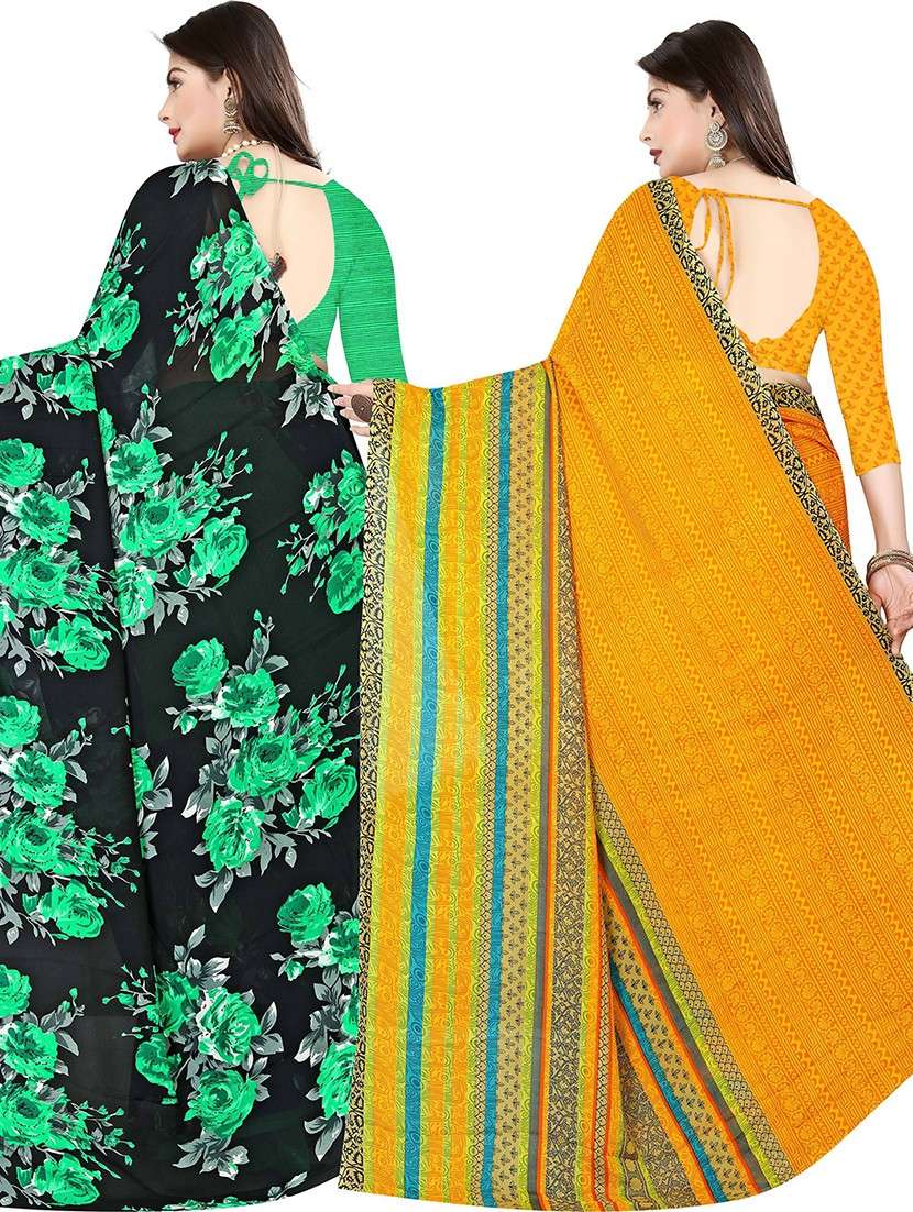 women pack of 2 printed casual wear saree with blouse - 21477872 -  Standard Image - 1