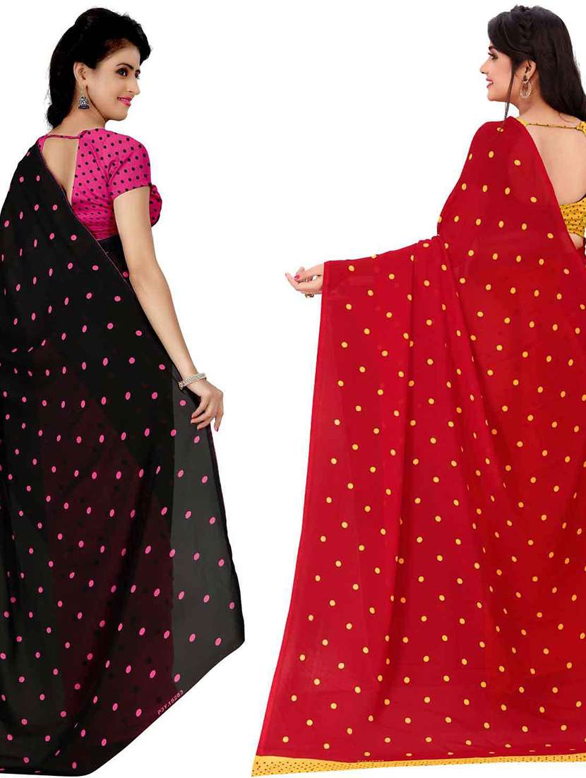 women pack of 2 casual wear combo sarees with blouse - 21477919 -  Standard Image - 1
