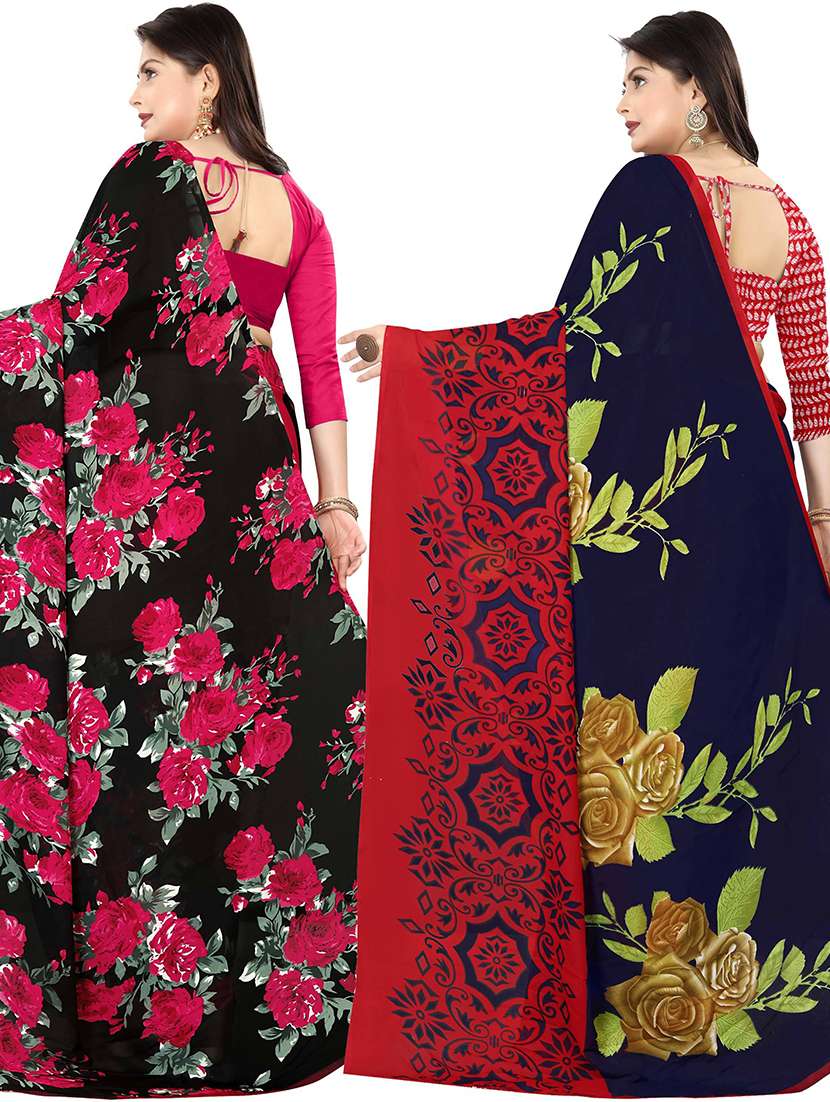 women pack of 2 casual wear combo sarees with blouse - 21477971 - Standard Image - 1