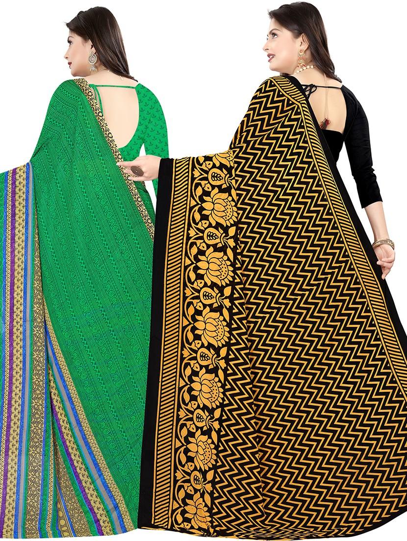 women pack of 2 casual wear combo sarees with blouse - 21478132 - Standard Image - 1