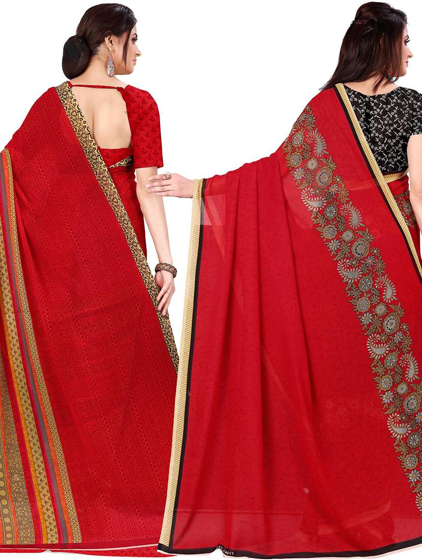women pack of 2 casual wear combo sarees with blouse - 21478137 -  Standard Image - 1