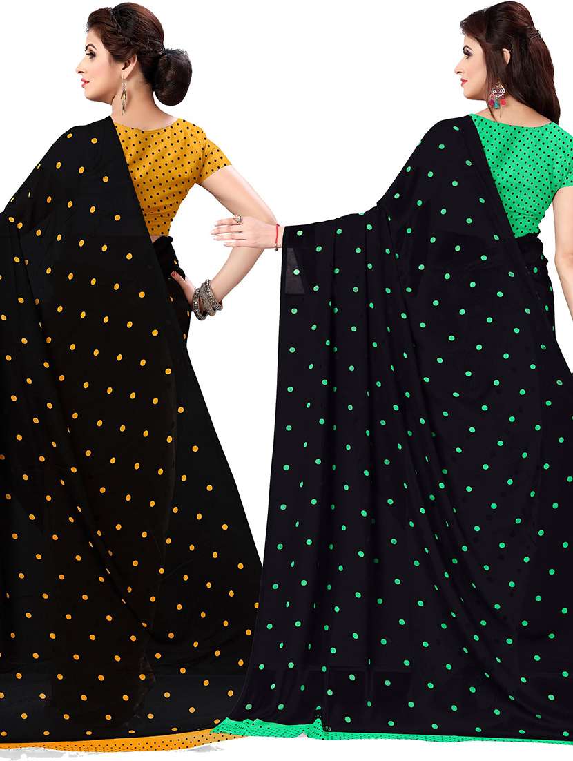 women pack of 2 casual wear combo sarees with blouse - 21478221 -  Standard Image - 1