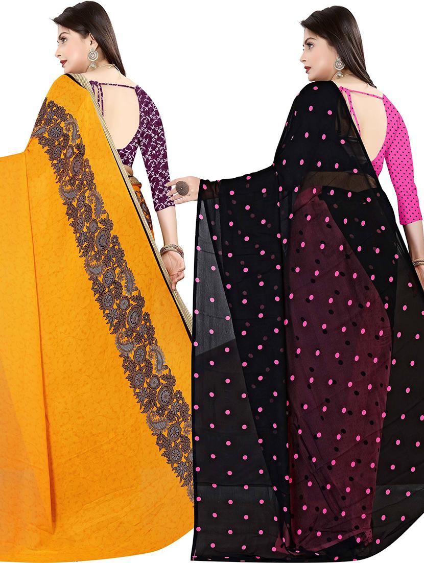 women pack of 2 casual wear combo sarees with blouse - 21478244 - Standard Image - 1