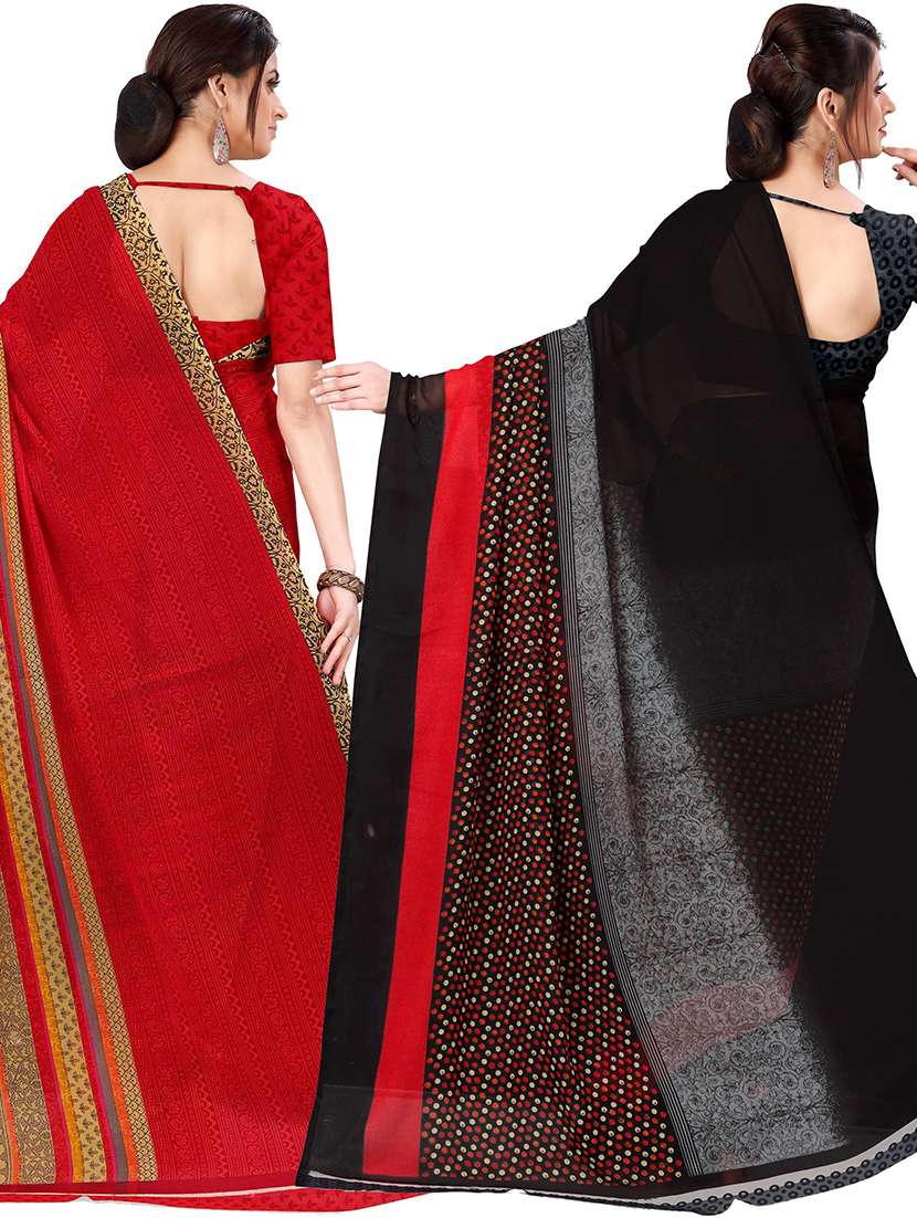 women pack of 2 printed casual wear saree with blouse - 21478623 -  Standard Image - 1