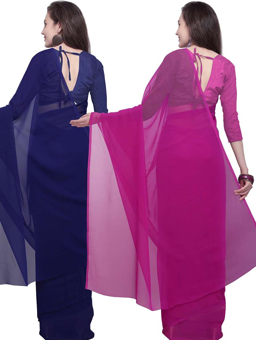 women pack of 2 casual wear combo sarees with blouse - 21478683 -  Standard Image - 1