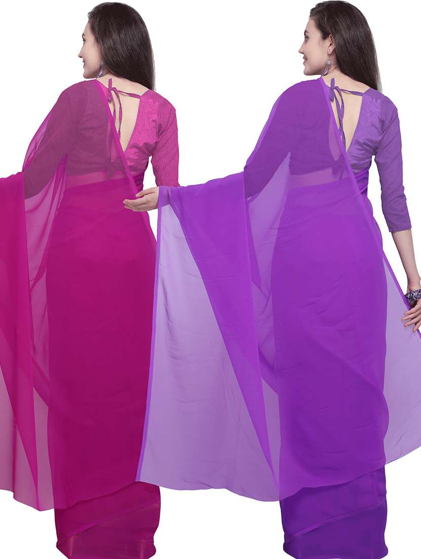 women pack of 2 casual wear combo sarees with blouse - 21478685 -  Standard Image - 1