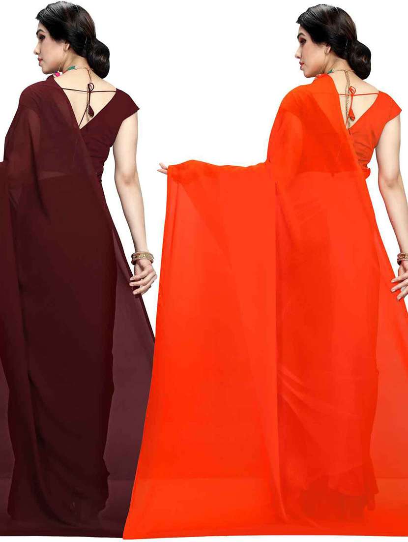 women pack of 2 casual wear combo sarees with blouse - 21478686 -  Standard Image - 1