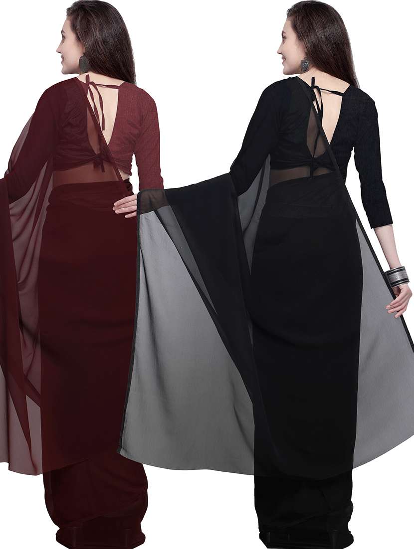 women pack of 2 casual wear combo sarees with blouse - 21478732 -  Standard Image - 1