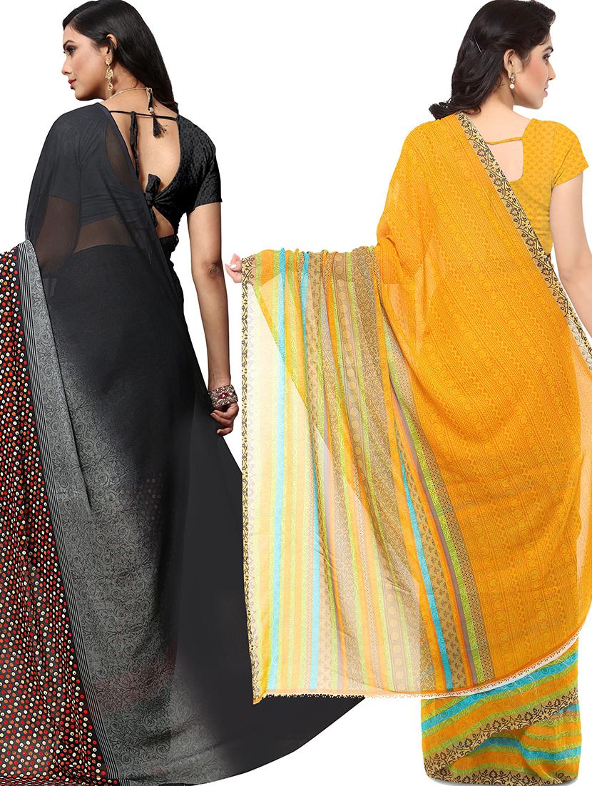 women pack of 2 casual wear combo sarees with blouse - 21478785 - Standard Image - 1