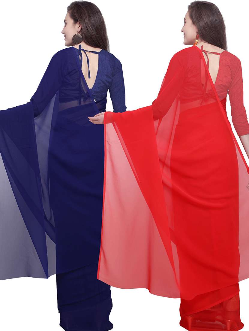 women pack of 2 casual wear combo sarees with blouse - 21478813 -  Standard Image - 1