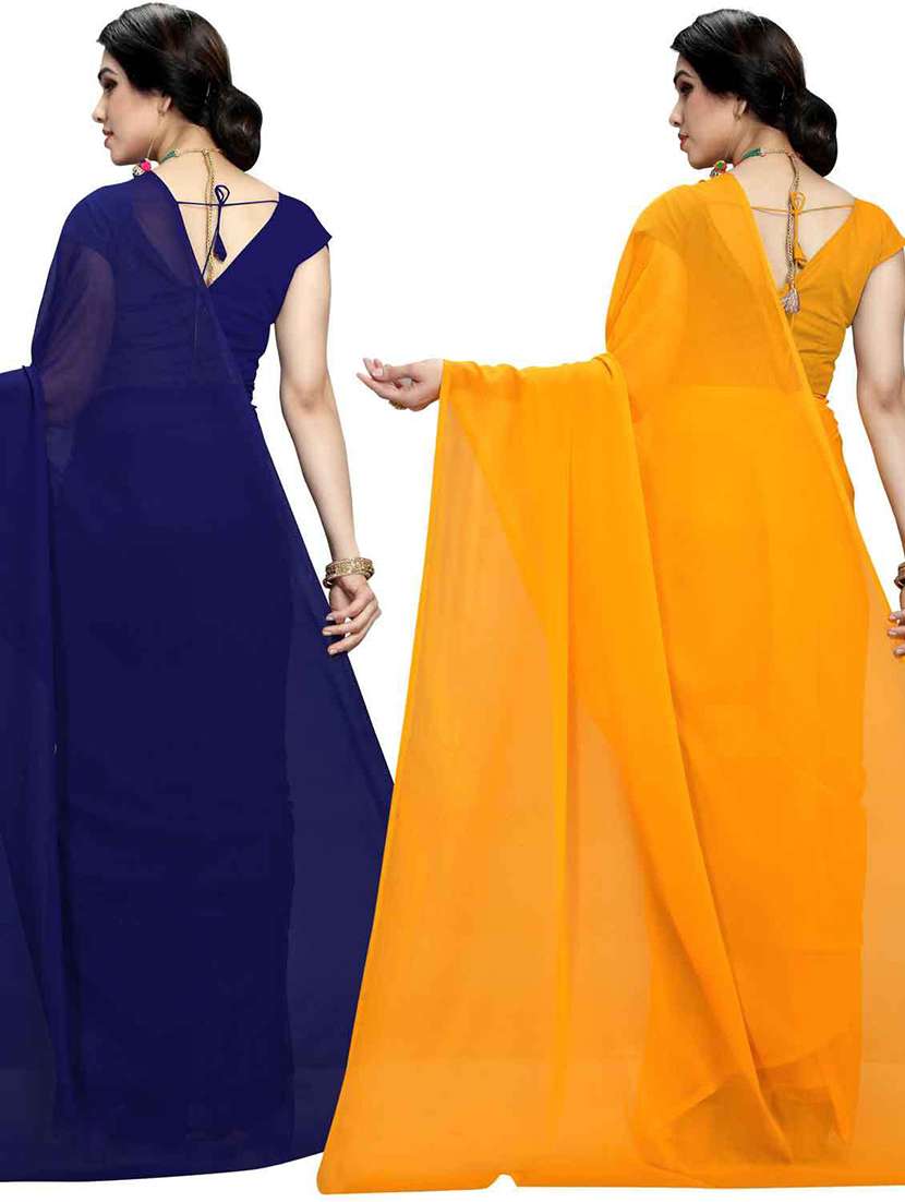 women pack of 2 casual wear combo sarees with blouse - 21478834 -  Standard Image - 1