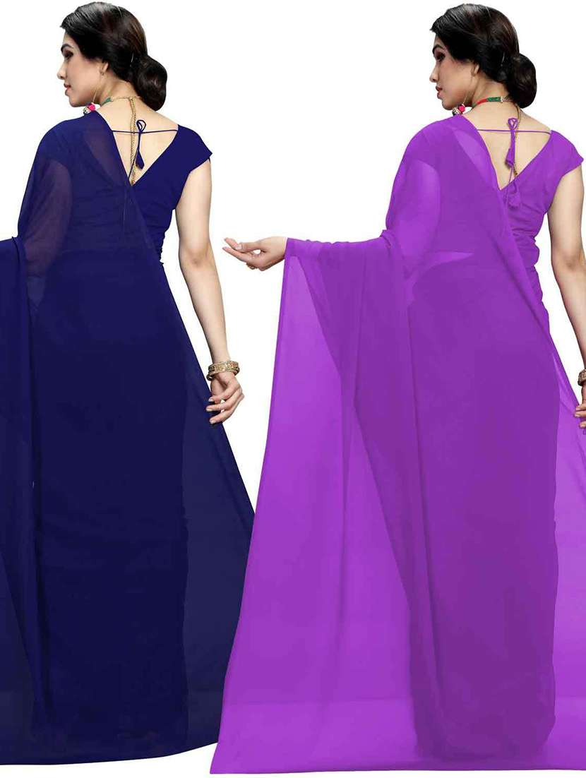 women pack of 2 casual wear combo sarees with blouse - 21478873 -  Standard Image - 1