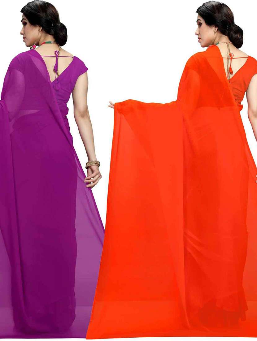 women pack of 2 casual wear combo sarees with blouse - 21478891 -  Standard Image - 1